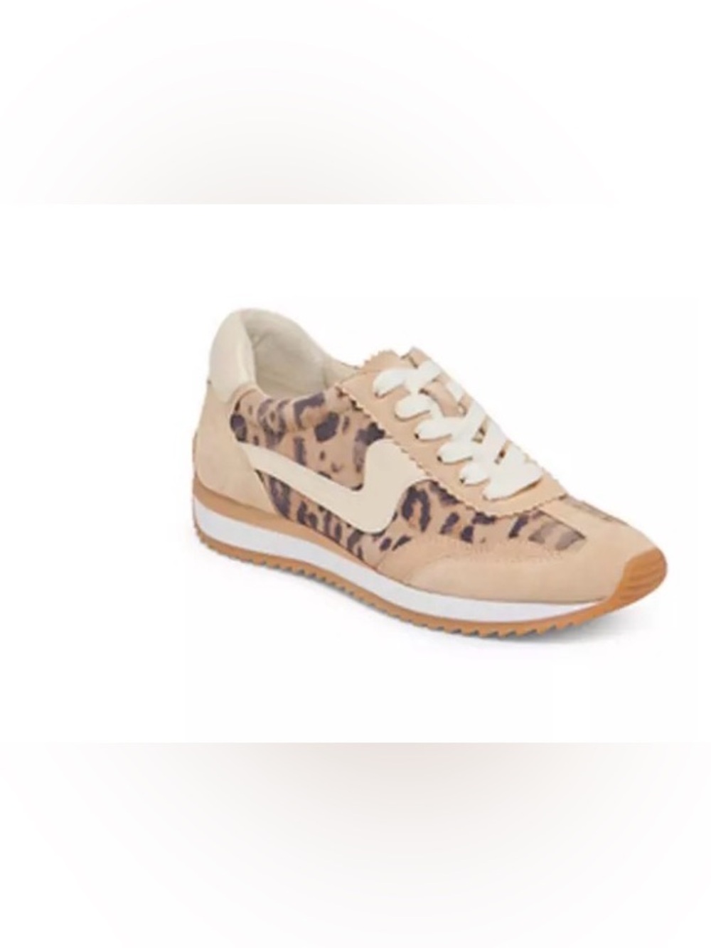 Dolce Vita Beige Leopard-Print Lace-Up Sneaker